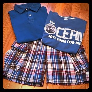 Crazy 8 Boys shirts and pair of shorts